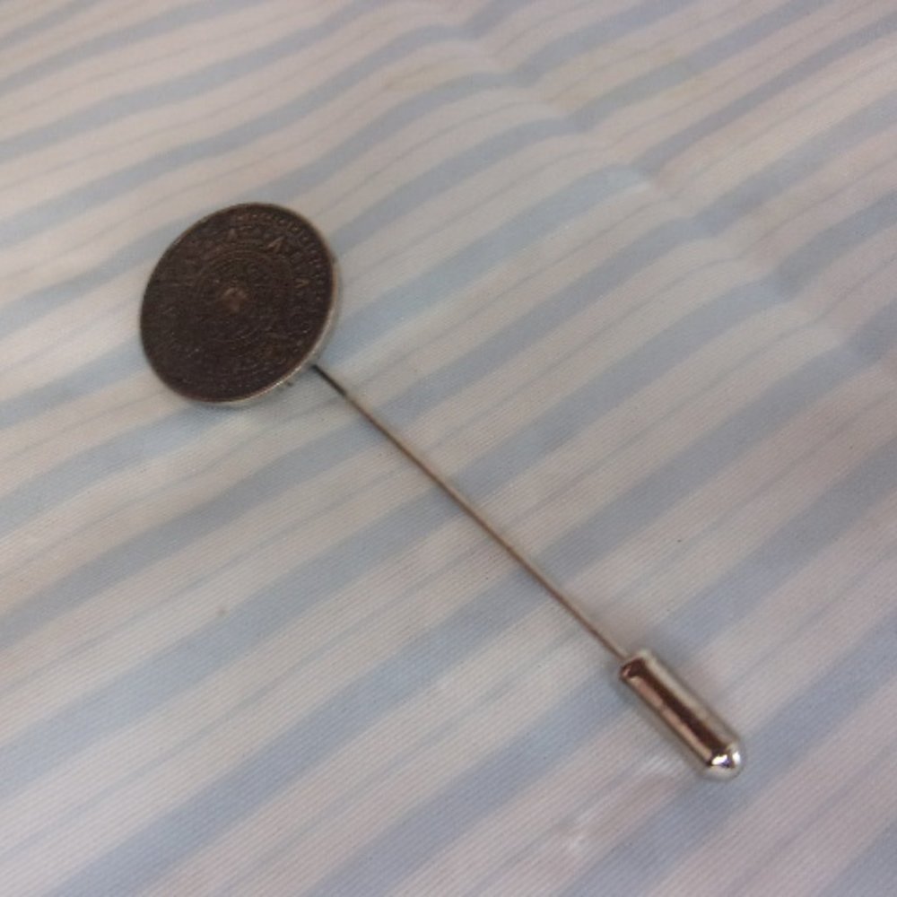 Aztec Sundial Design Silver Stick Pin - Picture 2 of 5